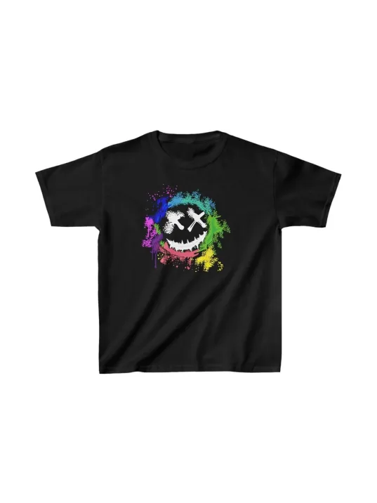 Unisex Çocuk Baskılı T-Shirt - Siyah Unisex Çocuk Baskılı T-Shirt - Siyah