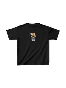 Unisex Çocuk Baskılı T-shirt - Siyah
