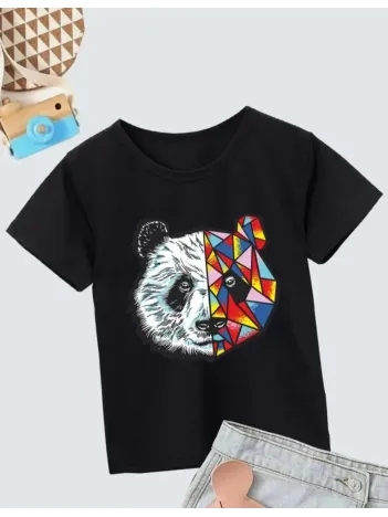 Unisex Çocuk Baskılı T-Shirt - Siyah Unisex Çocuk Baskılı T-Shirt - Siyah