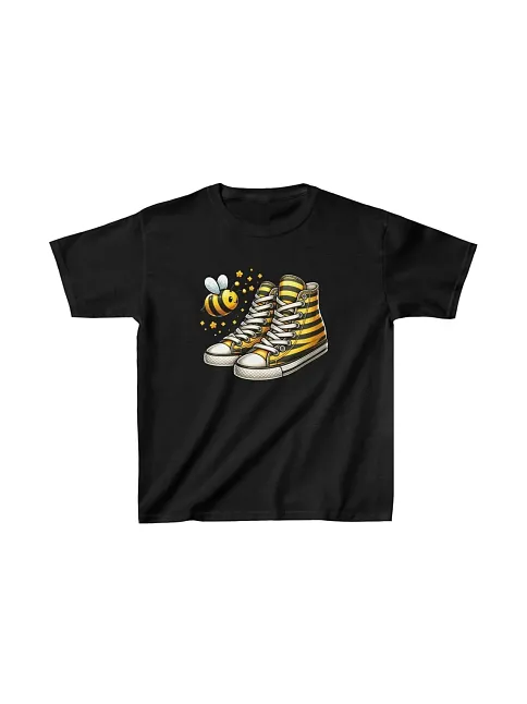 Unisex Çocuk Baskılı T-shirt - Siyah