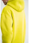 Unisex Double Oversize Kapşonlu Basic Sweatshirt - Sarı