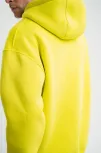 Unisex Double Oversize Kapşonlu Basic Sweatshirt - Sarı