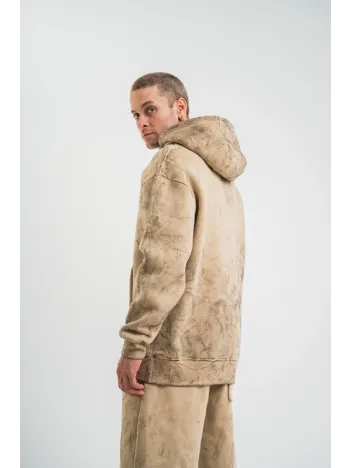 Unisex Double Oversize Kapşonlu Yıkamalı SweatShirt - Bej Unisex Double Oversize Kapşonlu Yıkamalı SweatShirt - Bej