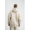 Unisex Double Oversize Kapşonlu Yıkamalı SweatShirt - Krem