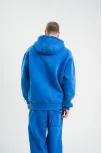 Unisex Double Oversize Kapşonlu Yıkamalı Sweatshirt - Mavi Unisex Double Oversize Kapşonlu Yıkamalı Sweatshirt - Mavi