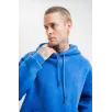 Unisex Double Oversize Kapşonlu Yıkamalı SweatShirt - Mavi