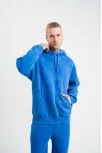 Unisex Double Oversize Kapşonlu Yıkamalı Sweatshirt - Mavi Unisex Double Oversize Kapşonlu Yıkamalı Sweatshirt - Mavi