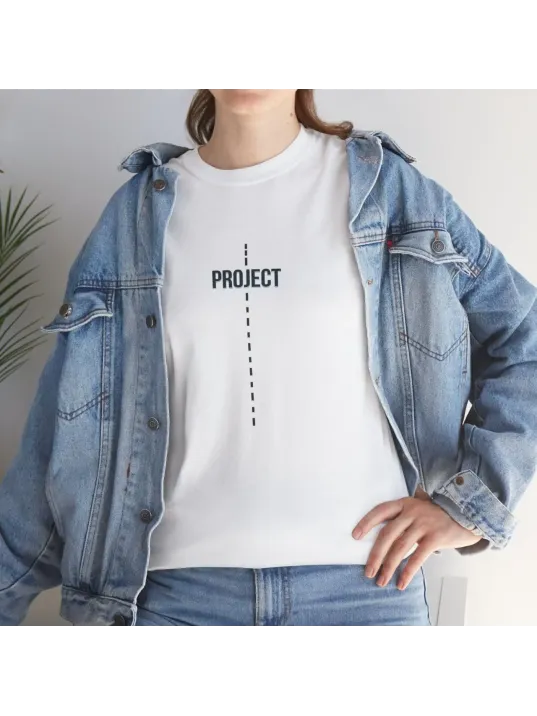 Unisex Kadın Bisiklet Yaka Baskılı T-Shirt - Beyaz Unisex Kadın Bisiklet Yaka Baskılı T-Shirt - Beyaz