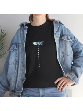 Unisex Kadın Bisiklet Yaka Baskılı T-Shirt - Siyah Unisex Kadın Bisiklet Yaka Baskılı T-Shirt - Siyah