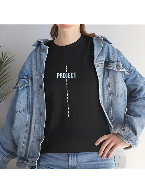 Unisex Kadın Bisiklet Yaka Baskılı T-shirt - Siyah