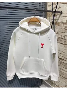 Unisex Kapşonlu Baskılı Sweetshirt - Beyaz