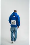 Unisex Kapşonlu Uzun Kol Patchli Nakışlı Sweatshirt - Mavi