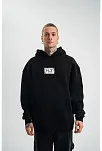 Unisex Kapşonlu Uzun Kol Patchli Nakışlı Sweatshirt - Siyah
