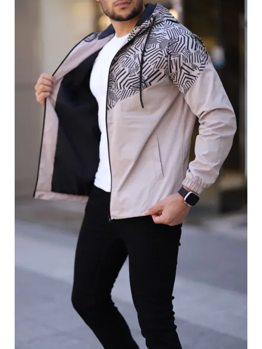Unisex Kapüşonlu İçi Astarlı Yağmurluk - Bej Unisex Kapüşonlu İçi Astarlı Yağmurluk - Bej