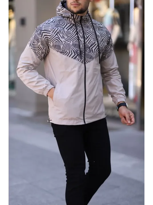 Unisex Kapüşonlu İçi Astarlı Yağmurluk - Bej Unisex Kapüşonlu İçi Astarlı Yağmurluk - Bej