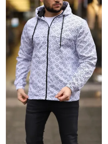 Unisex Kapüşonlu İçi Astarlı Yağmurluk - Beyaz Unisex Kapüşonlu İçi Astarlı Yağmurluk - Beyaz