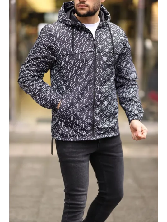 Unisex Kapüşonlu İçi Astarlı Yağmurluk - Siyah Unisex Kapüşonlu İçi Astarlı Yağmurluk - Siyah