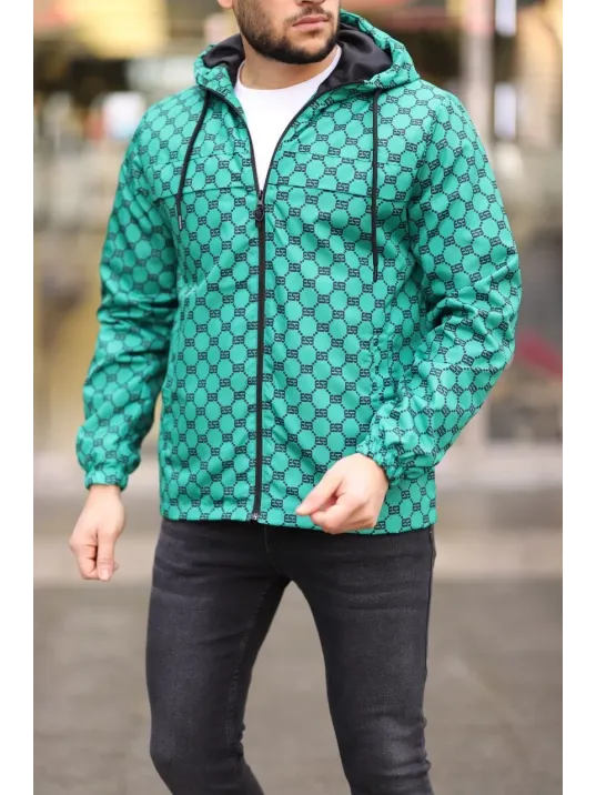Unisex Kapüşonlu İçi Astarlı Yağmurluk - Zümrüt