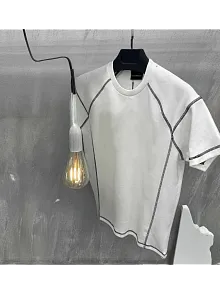 Unisex Karoyaka Dikişli Oversize T-shirt - Beyaz