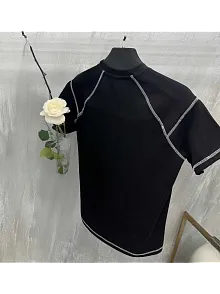 Unisex Karoyaka Dikişli Oversize T-shirt - Siyah