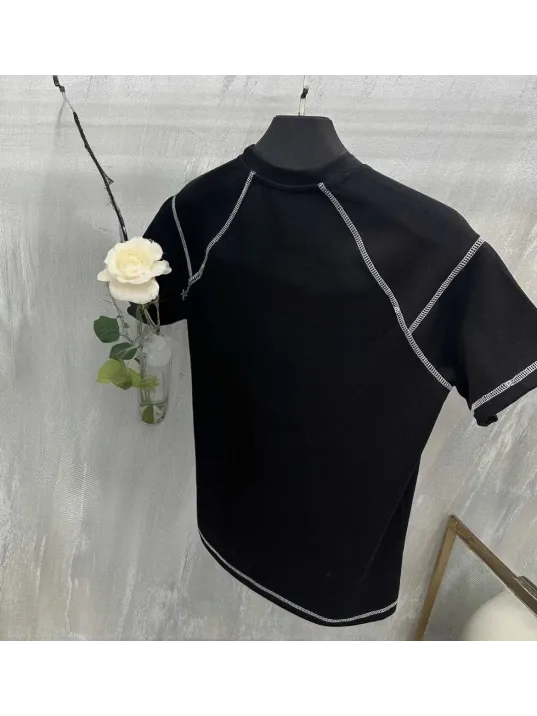 Unisex Karoyaka Dikişli Oversize T-Shirt - Siyah Unisex Karoyaka Dikişli Oversize T-Shirt - Siyah