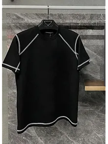 Unisex Karoyaka Dikişli Oversize T-shirt - Siyah
