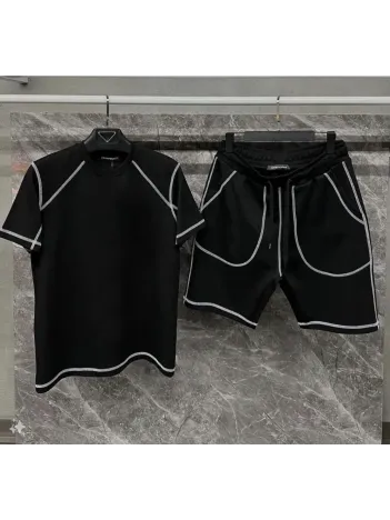 Unisex Karoyaka Dikişli Şortlu Takım - Siyah Unisex Karoyaka Dikişli Şortlu Takım - Siyah