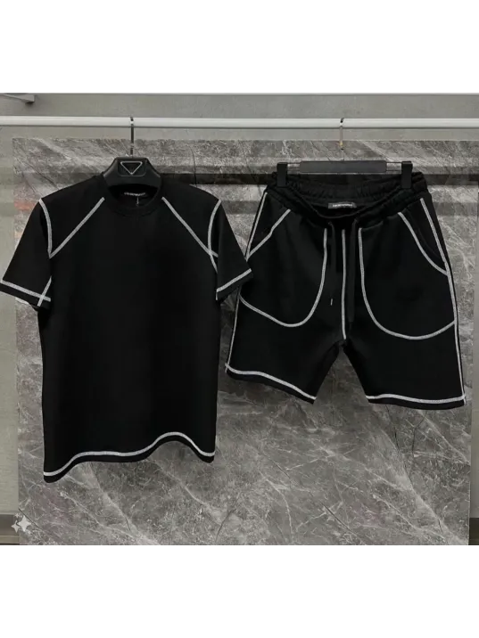 Unisex Karoyaka Dikişli Şortlu Takım - Siyah Unisex Karoyaka Dikişli Şortlu Takım - Siyah