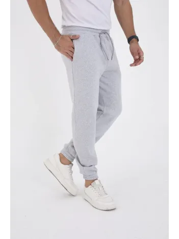 Unisex Kışlık Üç İplik Lastikli Eşofman Pantolon - Gri Unisex Kışlık Üç İplik Lastikli Eşofman Pantolon - Gri