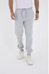 Unisex Kışlık Üç İplik Lastikli Eşofman Pantolon - Gri