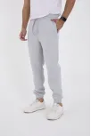 Unisex Kışlık Üç İplik Lastikli Eşofman Pantolon - Gri