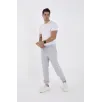 Unisex Kışlık Üç İplik Lastikli Eşofman Pantolon - Gri Unisex Kışlık Üç İplik Lastikli Eşofman Pantolon - Gri