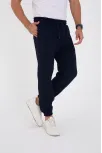 Unisex Kışlık Üç İplik Lastikli Eşofman Pantolon - Lacivert