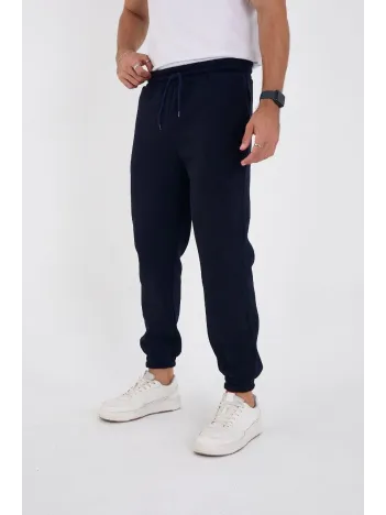 Unisex Kışlık Üç İplik Lastikli Eşofman Pantolon - Lacivert