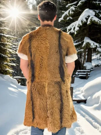 Unisex Kolsuz Uzun Yelek - Kahve Unisex Kolsuz Uzun Yelek - Kahve