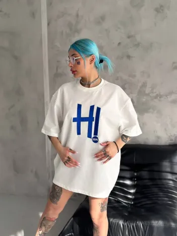 Unisex Nakış İşlemeli T-Shirt - Beyaz Unisex Nakış İşlemeli T-Shirt - Beyaz