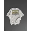 Unisex Baskılı Oversize T-Shirt - Beyaz