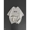 Unisex Baskılı Oversize T-Shirt - Beyaz Unisex Baskılı Oversize T-Shirt - Beyaz