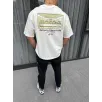Unisex Baskılı Oversize T-Shirt - Beyaz Unisex Baskılı Oversize T-Shirt - Beyaz
