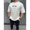 Unisex Baskılı Oversize T-Shirt - Beyaz Unisex Baskılı Oversize T-Shirt - Beyaz