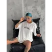 Unisex Baskılı Oversize T-Shirt - Beyaz