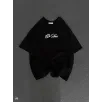 Unisex Baskılı Oversize T-Shirt - Siyah