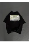 Unisex Baskılı Oversize T-shirt - Siyah