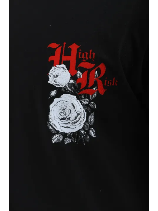 Unisex Oversize Baskılı Bisiklet Yaka T-Shirt - Siyah Unisex Oversize Baskılı Bisiklet Yaka T-Shirt - Siyah