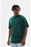 Erkek  Düz Bisiklet Yaka T-shirt - Koyu Yeşili