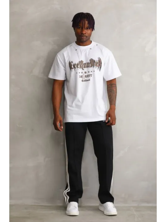 Unisex Oversize Kolye Dahil T-Shirt - Beyaz Unisex Oversize Kolye Dahil T-Shirt - Beyaz