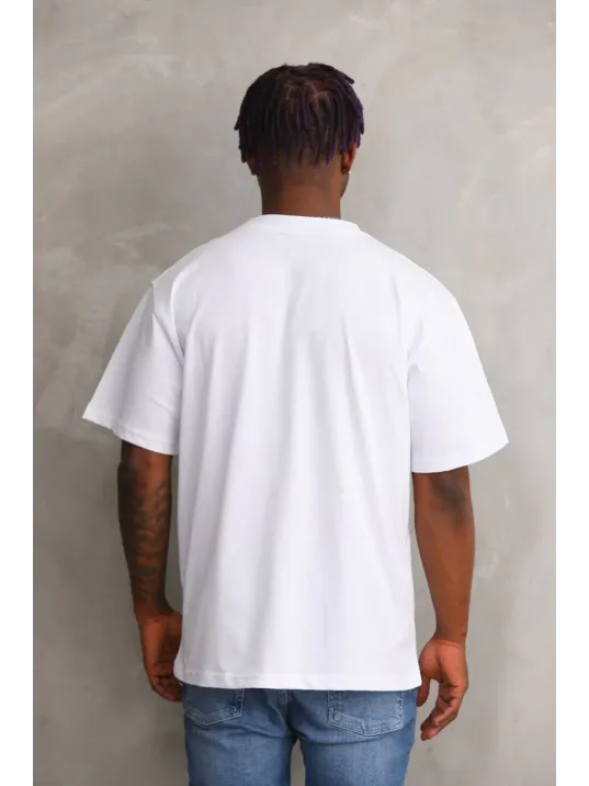 Unisex Oversize Kolye Dahil T-Shirt - Beyaz