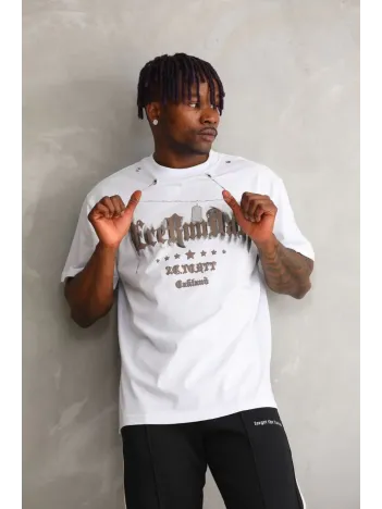 Unisex Oversize Kolye Dahil T-Shirt - Beyaz Unisex Oversize Kolye Dahil T-Shirt - Beyaz