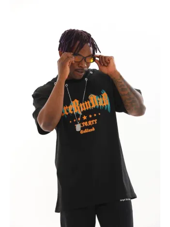 Unisex Oversize Kolye Dahil T-Shirt - Siyah Unisex Oversize Kolye Dahil T-Shirt - Siyah