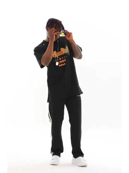 Unisex Oversize Kolye Dahil T-Shirt - Siyah Unisex Oversize Kolye Dahil T-Shirt - Siyah